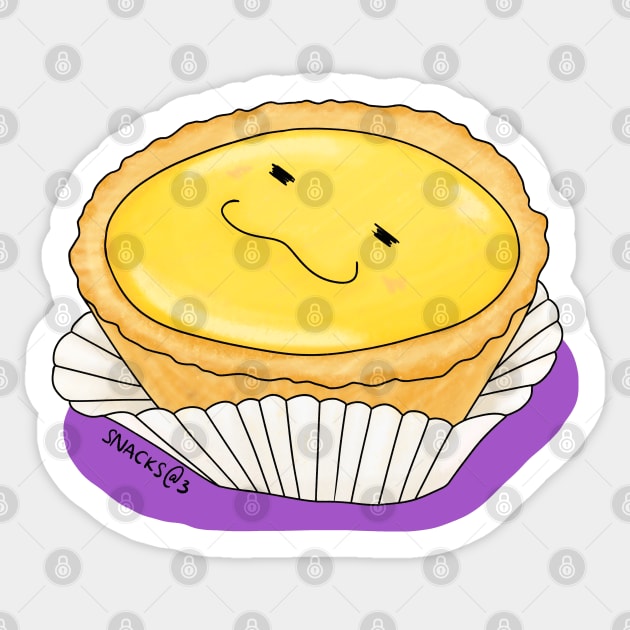 Delicious yellow egg tart Sticker by Snacks At 3